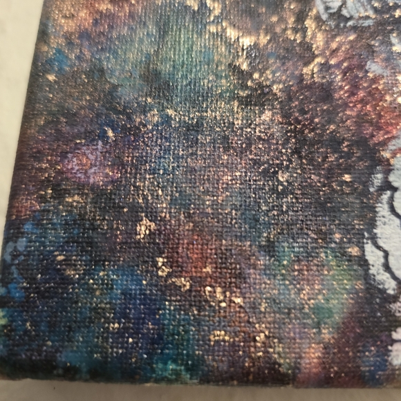 HANDCRAFTED Abstract Painting HANDPAINTED Artwork HANDMADE Wall Art Decor 8"x8" - Picture 10 of 13